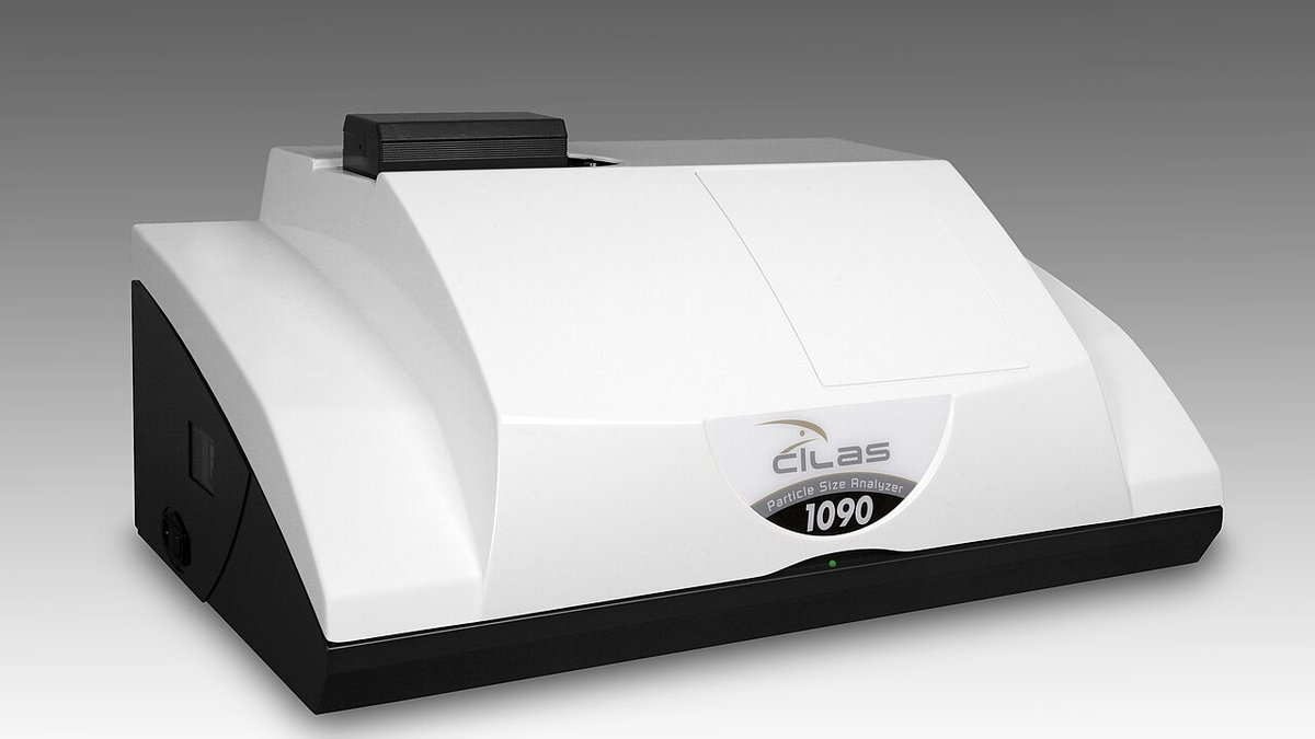 Laser diffraction particle size distribution analyzer in an industrial mineral quality control laboratory